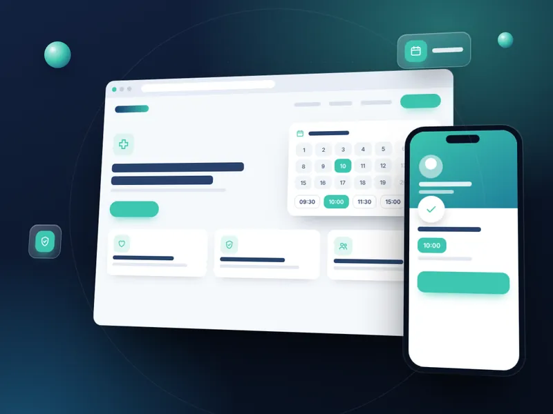 Concept de démonstration : site de cabinet médical avec calendrier de rendez-vous sur téléphone.